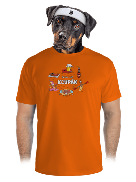 Český koupák pánské sportovní tričko Neon Orange