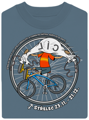 Cyklistický horoskop: Střelec unisex mikina bez kapuce Nordic Blue