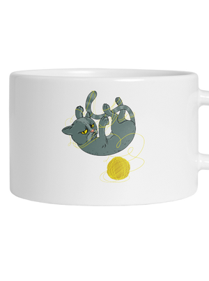 Nevrlý kocour hrnek makronka White