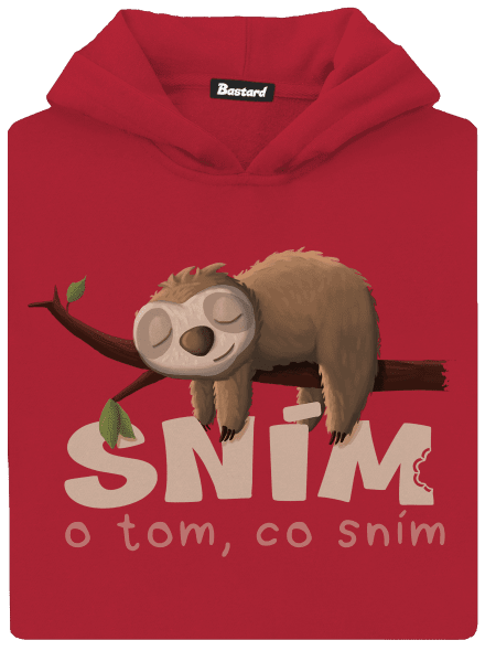 Sním o tom, co sním dětská mikina klokanka Fire Red