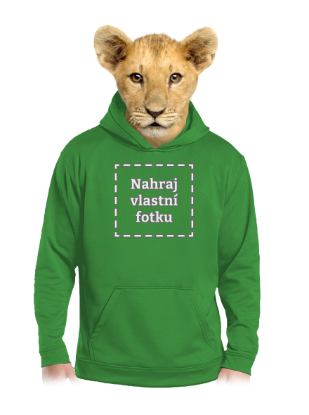 Vlastní potisk dětská mikina klokanka Kelly Green AWD