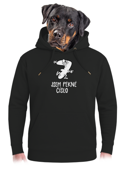 Jsem pěkné číslo unisex mikina premium Dark Black