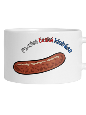 Poctivá buchta a klobása hrnek makronka White