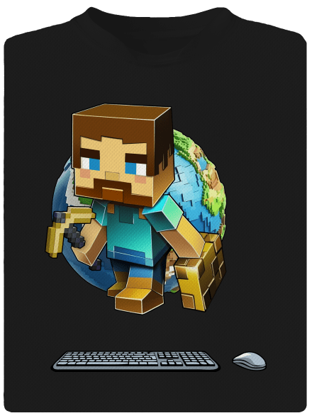 B17: Minecraft dětské sportovní tričko Black