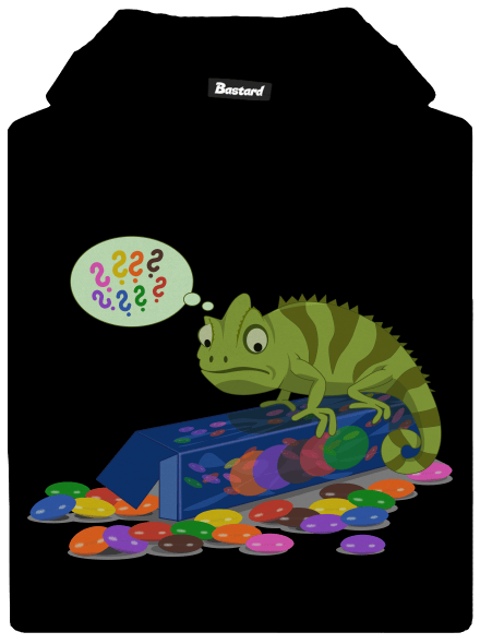 Zmatený chameleon dětská mikina klokanka Black