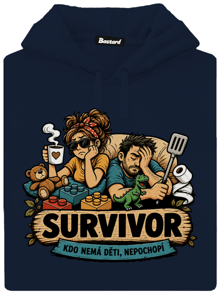 Survivor  pánská mikina klokanka Navy