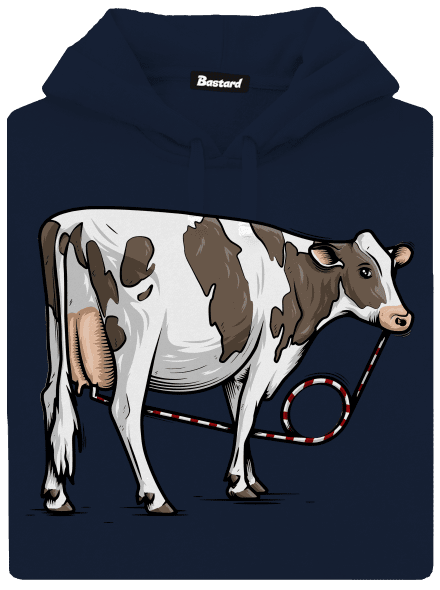 Cow drink pánská mikina klokanka Navy