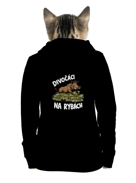 Divočáci na rybách dámská mikina na zip Black