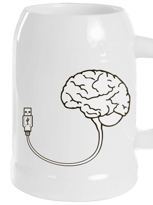 USB mozek půllitr White