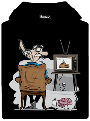 TV News pánská mikina klokanka Black