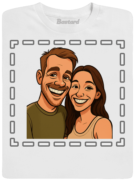 Karikatura z vlastní fotky pánské tričko White