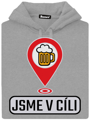 Jsme v cíli pánská mikina klokanka Light Melange