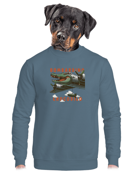 Bombardino Crocodilo – Italian Brainrot unisex mikina bez kapuce Nordic Blue