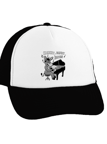 Honky donky blues kšiltovka truckerka Black cap