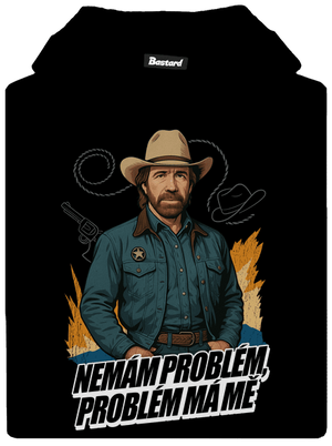 B19: Chuck Norris z Walker, Texas Ranger dětská mikina klokanka Black