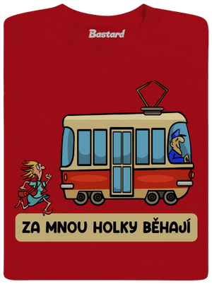 Za mnou holky běhají pánské dlouhý rukáv Red