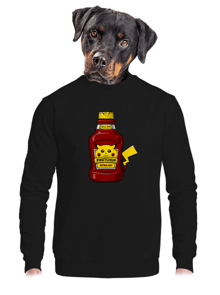 Piketchup unisex mikina bez kapuce Black