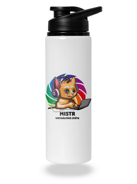 Mistr virtuálního světa lahev na vodu White