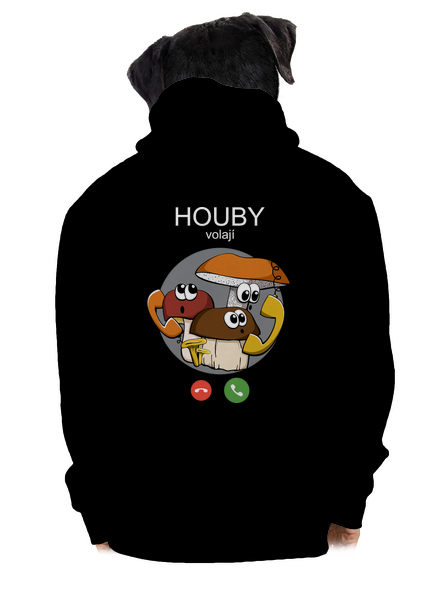 Houby volají pánská mikina na zip Black
