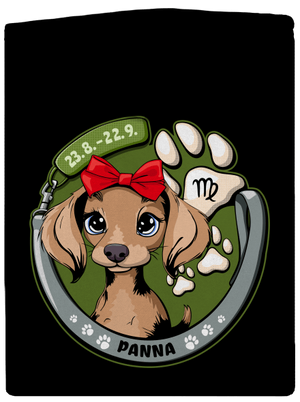 Psí horoskop: Panna dámská mikina na zip Black