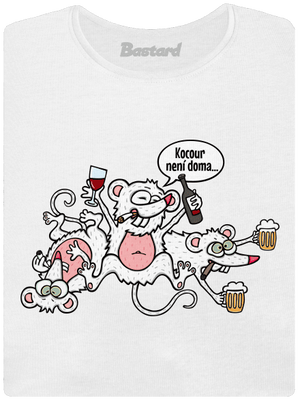 Kocour není doma dámské tričko s lemem White