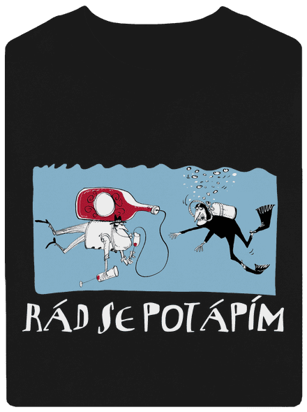 Rád se potápím unisex mikina bez kapuce Black
