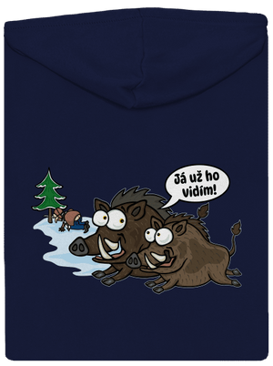 Já už ho vidím pánská mikina na zip Navy