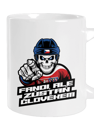 Fandi, ale zůstaň člověkem velký hrnek White