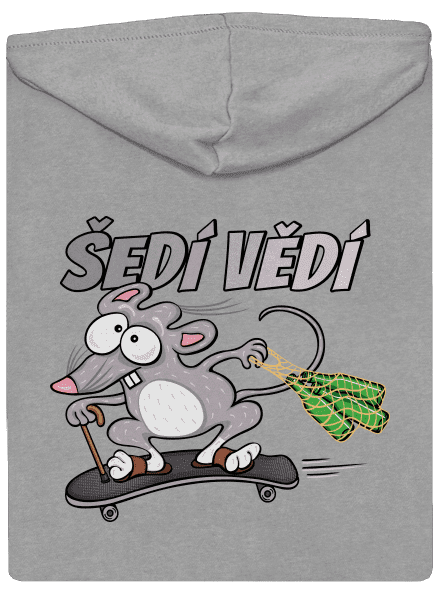 Šedí vědí - myšák pánská mikina na zip Light Melange