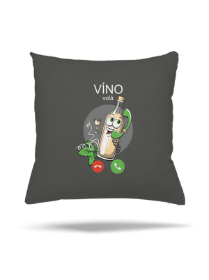 Bílé víno volá polštář Gray Pol