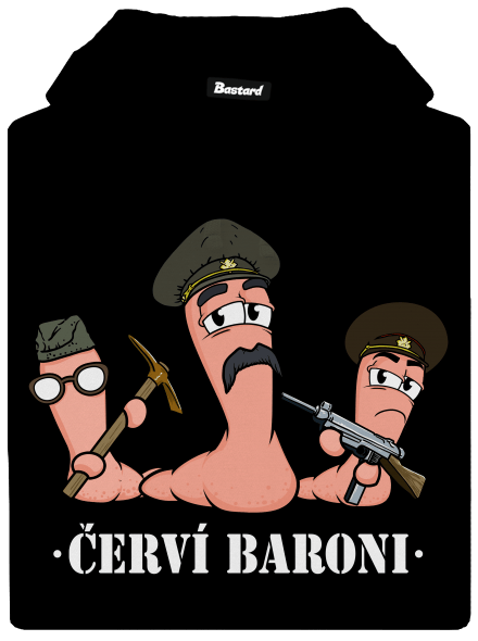 Červí baroni pánská mikina klokanka Black