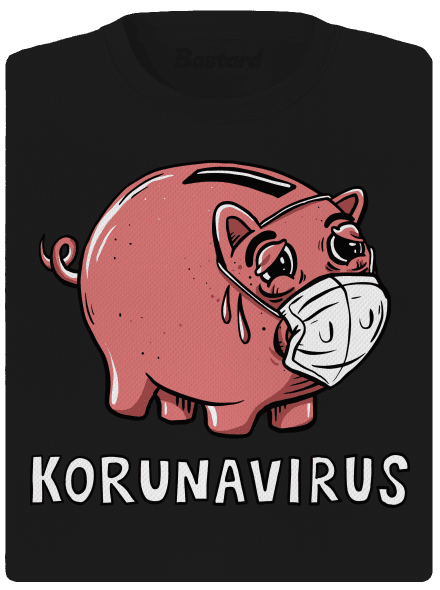 Korunavirus v kasičce dámské sportovní tričko Black