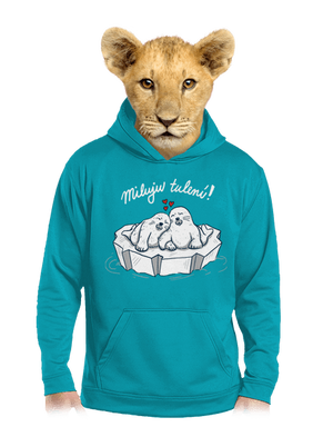 Miluju tulení dětská mikina klokanka Hawaiian Blue