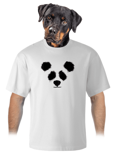 Panda unisex tričko oversized White