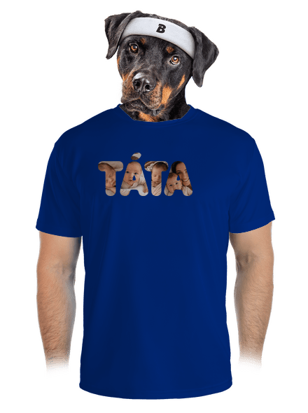 Nápis táta z vlastních fotek pánské sportovní tričko Royal Blue Mal
