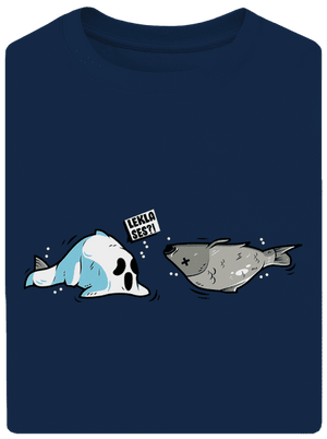 Leklá ryba unisex tričko oversized Midnight Blue