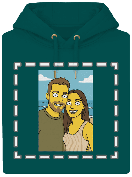 Simpsonovi z vlastní fotky unisex mikina premium Emerald Green