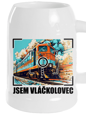 Jsem vláčkolovec půllitr White