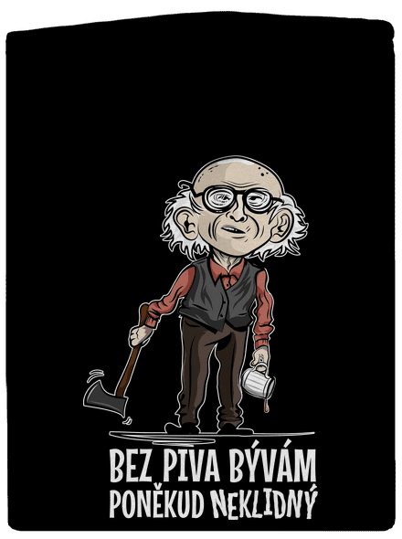 Neklidný bez piva pánská mikina na zip Black
