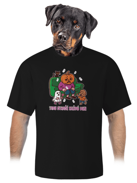 Tady straší každý den unisex tričko oversized Black