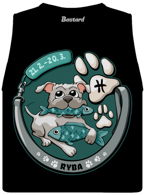 Psí horoskop: Ryba dámské tílko volné Black