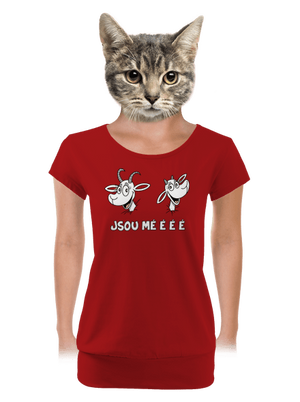 Kozy Jsou méééé dámské tričko s lemem Red Mal