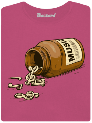 Music Pills dámské tričko s lemem Magenta