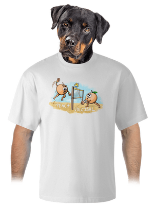 Peach volejbal unisex tričko oversized White