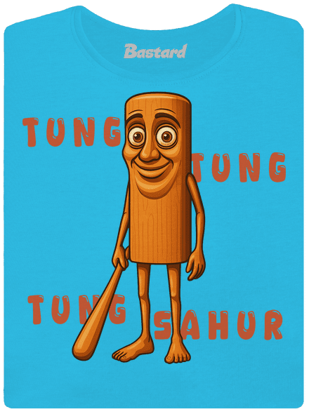 Tung Tung Tung Sahur – Italian Brainrot dámské tričko s lemem Blue Atol