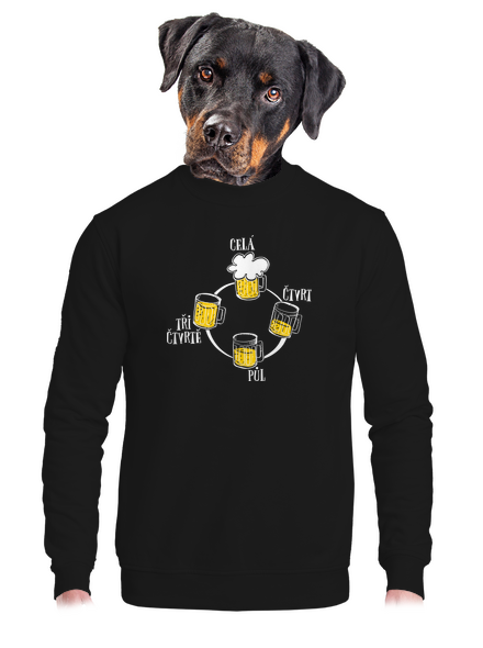Pivní hodiny unisex mikina bez kapuce Black