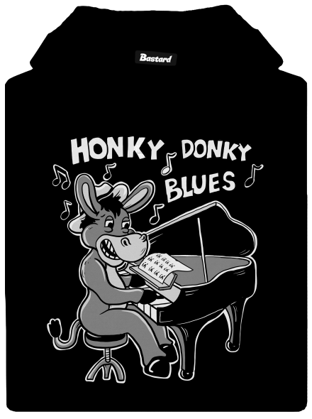 Honky donky blues pánská mikina klokanka Black