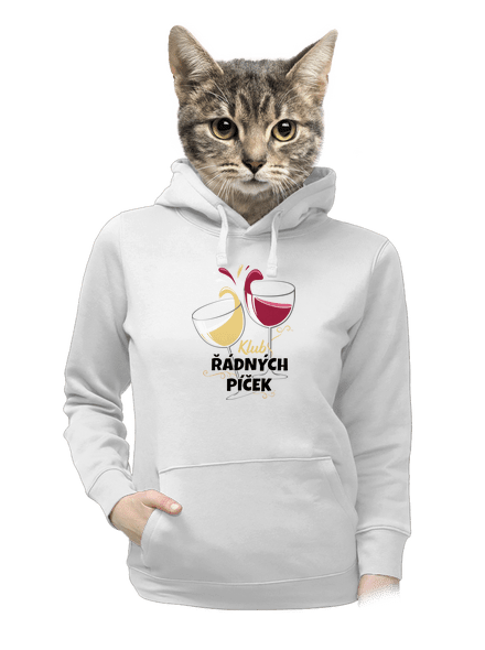 Klub řádných píček dámská mikina klokanka White