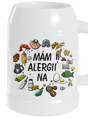 Mám alergii na... + fix půllitr White