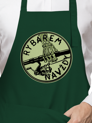 Rybářem navždy  zástěra Bottle Green